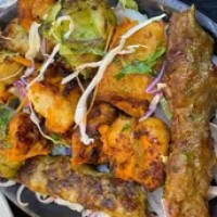 Mix Fresh BBQ Plate (Kabab + Tikka+Fish) With Humus & Roti