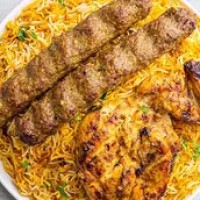 2 Pcs Mutton Kabab + 1/4 Ch Tikka With Biryani Rice