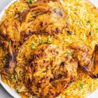 Chicken Tikka Leg 1/4 Plus Chicken Breast 1/4 With Biryani
